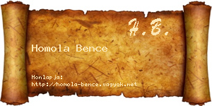 Homola Bence névjegykártya